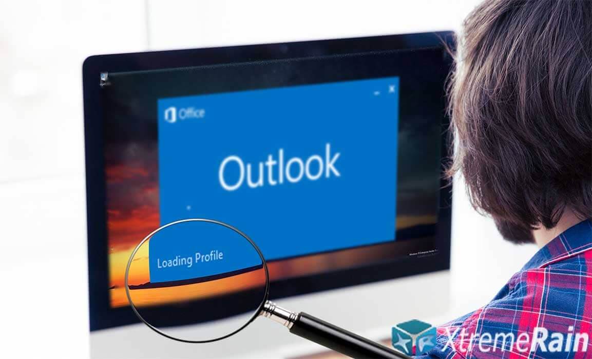 outlook 2019 stuck at loading profile